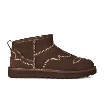 UGG® Women's Classic Ultra Mini Western Slip-On Booties - Burnt Cedar