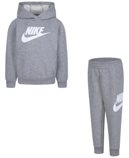 Nike Boys' 4-7 Club Fleece Logo Hoodie and Sweatpants, 2-Piece Set - Dark Gray Heather