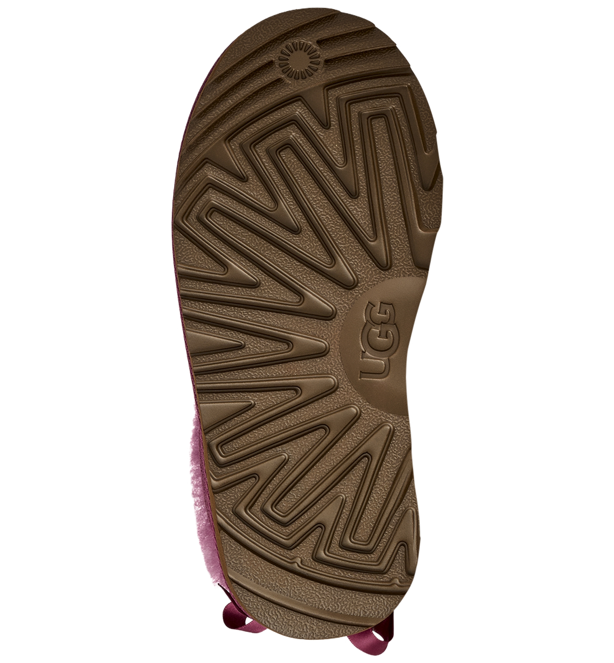 UGG® Kids Ultra Mini Bailey Bow Round Toe Booties - Dark Winterberry