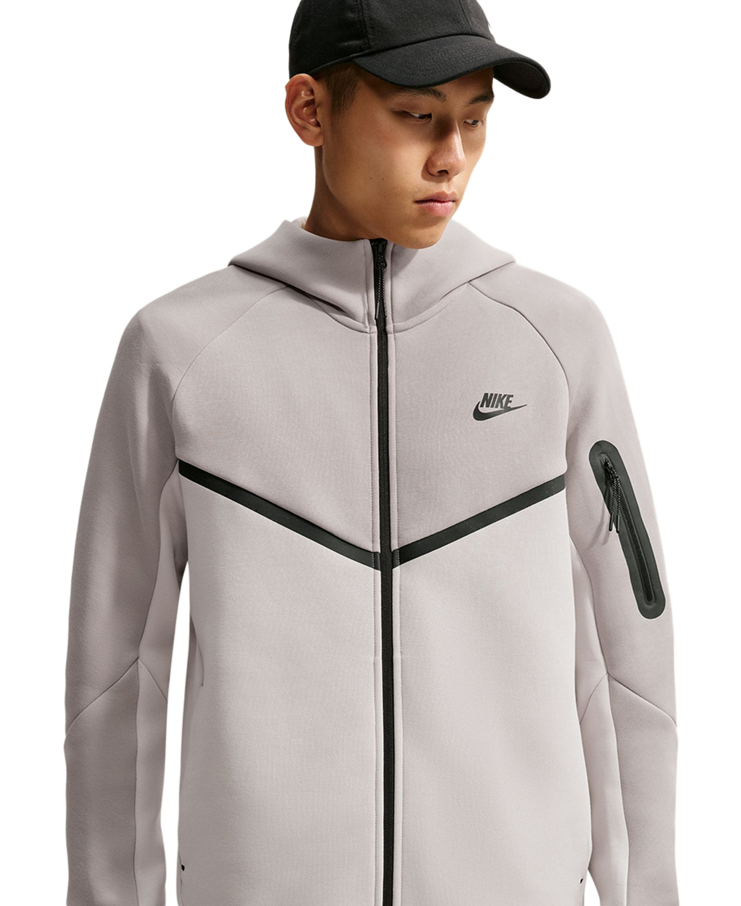 Nike Men's Tech Fleece Full-Zip Hoodie - College Grey/Light Bone/Black