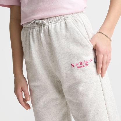 Girls' Big Kids' New Balance Wide Leg Sweatpants - Ash Heather - view 5