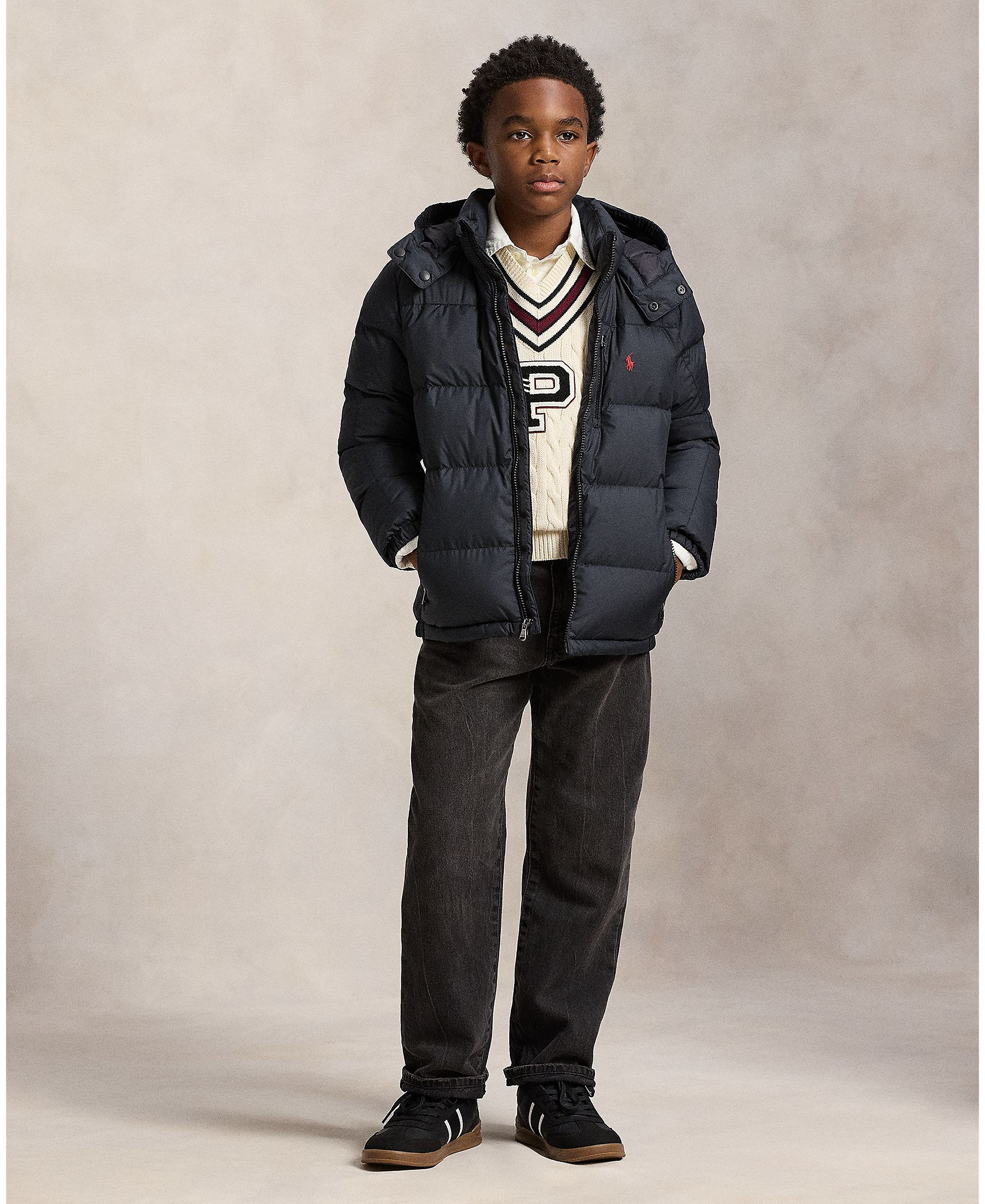 Polo Ralph Lauren Big Boys Ripstop Down Hooded Jacket - Polo Black