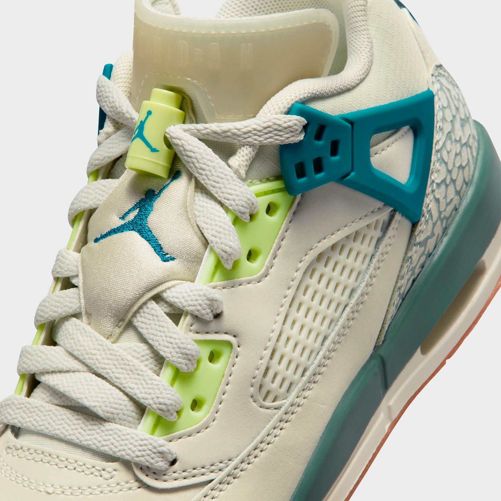 Big Kids' Jordan Spizike Low Casual Shoes - Sea Glass/Dusty Sage/Light Lemon Twist/Green Abyss - Left shoe facing left. Outside of the shoe. - view 3