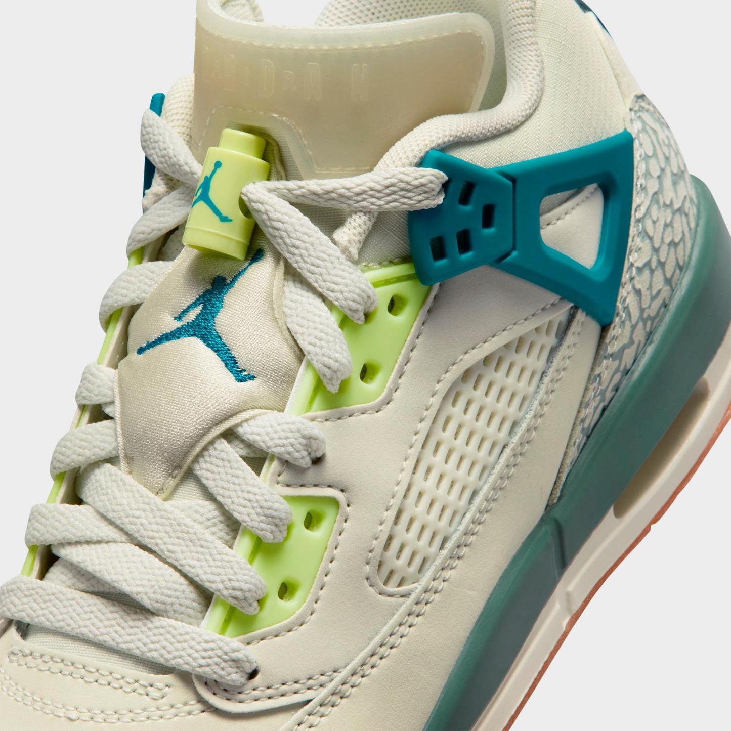 Big Kids' Jordan Spizike Low Casual Shoes - Sea Glass/Dusty Sage/Light Lemon Twist/Green Abyss - Left shoe facing left. Outside of the shoe. - view 3