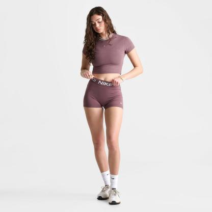 Women's Nike Pro Mid-Rise 3" Biker Shorts - Tattoo/White