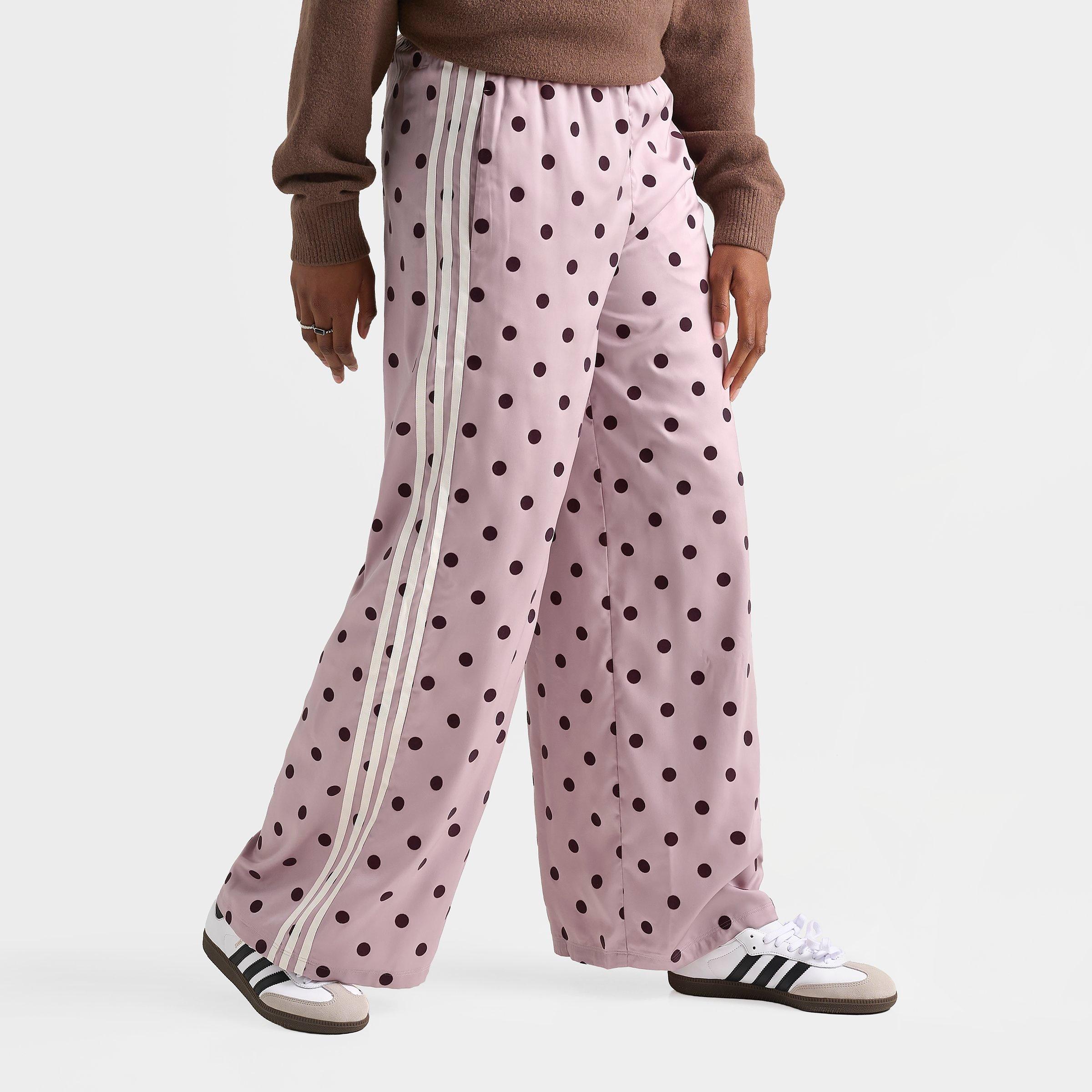Women's adidas Originals Firebird Polka Dot Satin Wide-Leg Track Pants - Dual Lilac