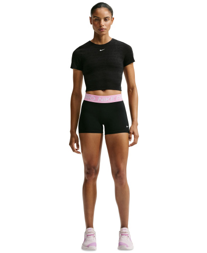 Nike Women's Mid-Rise Biker Shorts - Black/Pink Rise/white