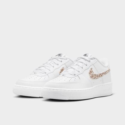 Big Kids' Nithtke Air Force 1 Low Casual Shoes - White/Black/Multicolor - Both shoes facing left