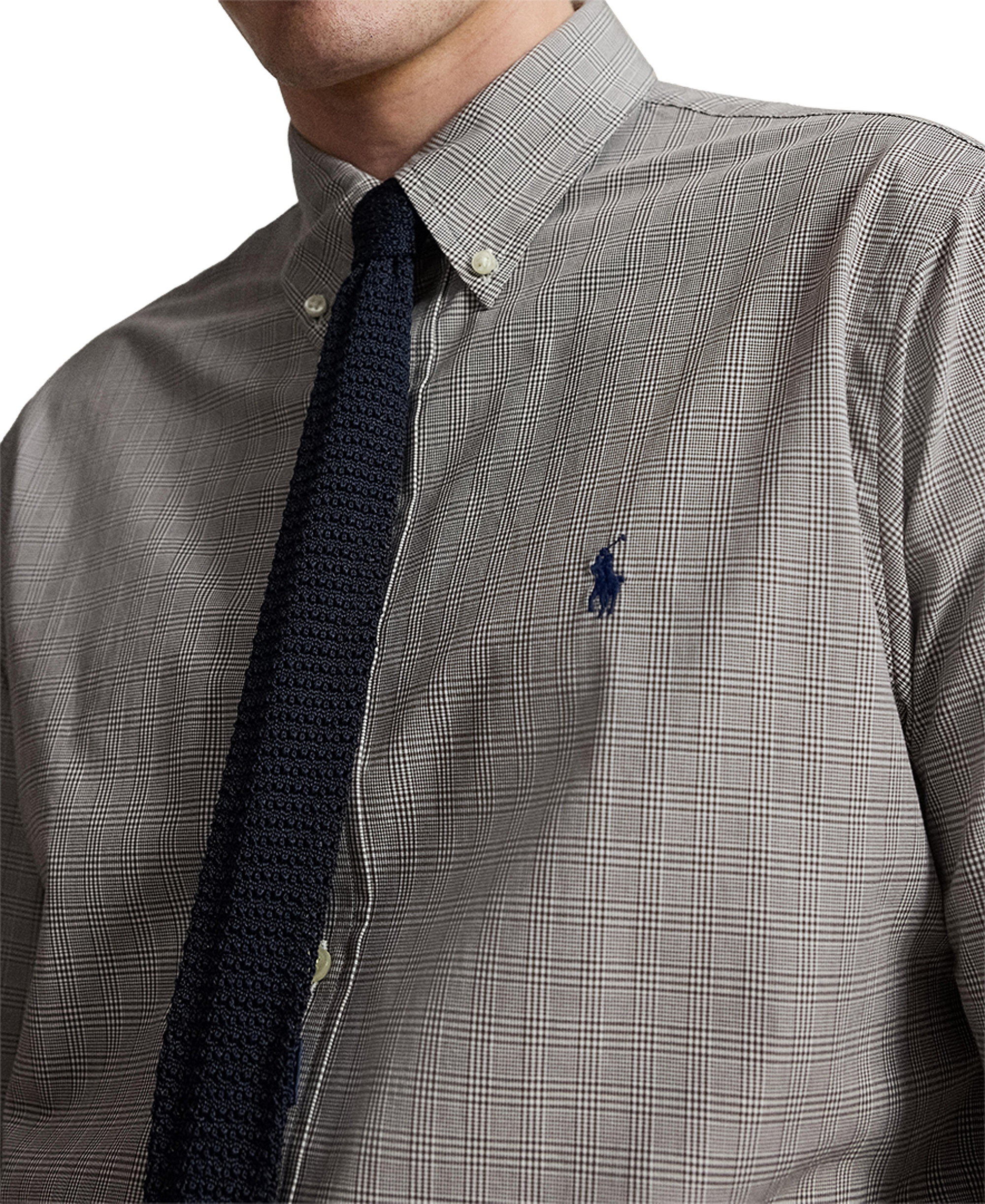 Polo Ralph Lauren Men's Stretch Poplin Shirt - Nutmug Brown White