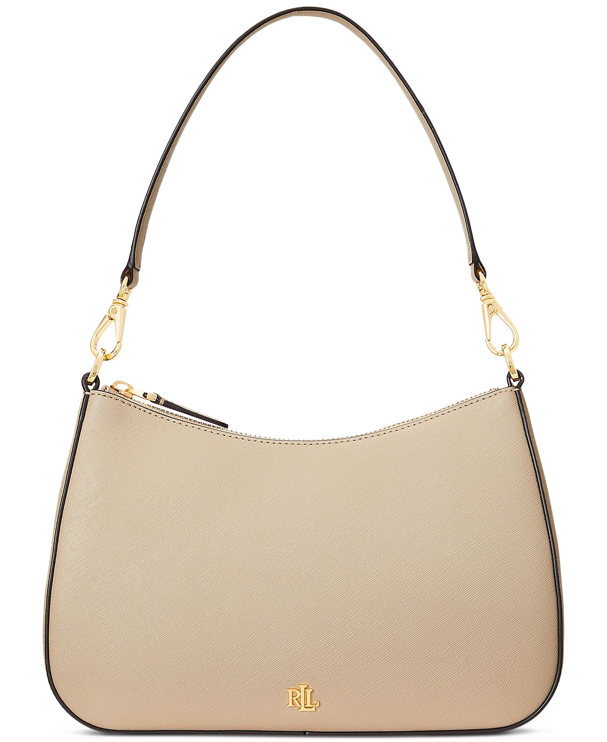 Lauren Ralph Lauren Crosshatch Leather Danni Small Shoulder Handbag - Birch Tan