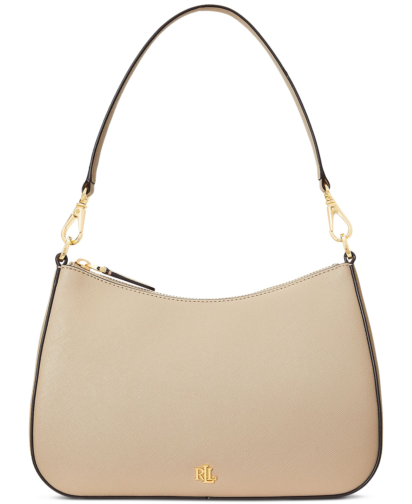 Lauren Ralph Lauren Crosshatch Leather Danni Small Shoulder Handbag - Birch Tan