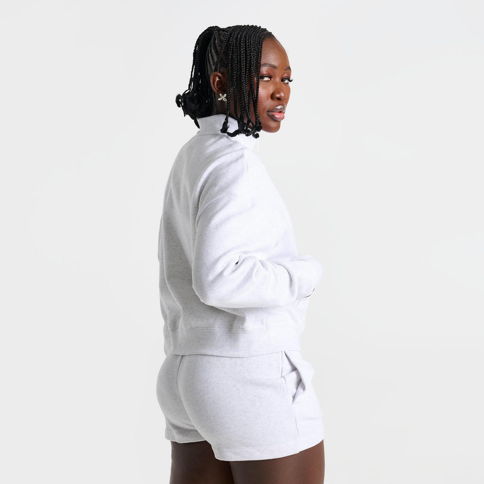 Women's Nike Sportswear Club Fleece Loose Track Jacket - Birch Heather/Black