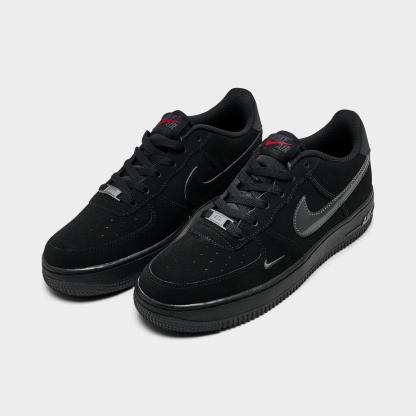 Big Kids' Nithtke Air Force 1 Low Casual Shoes - Black/Dark Smoke - Both shoes facing left
