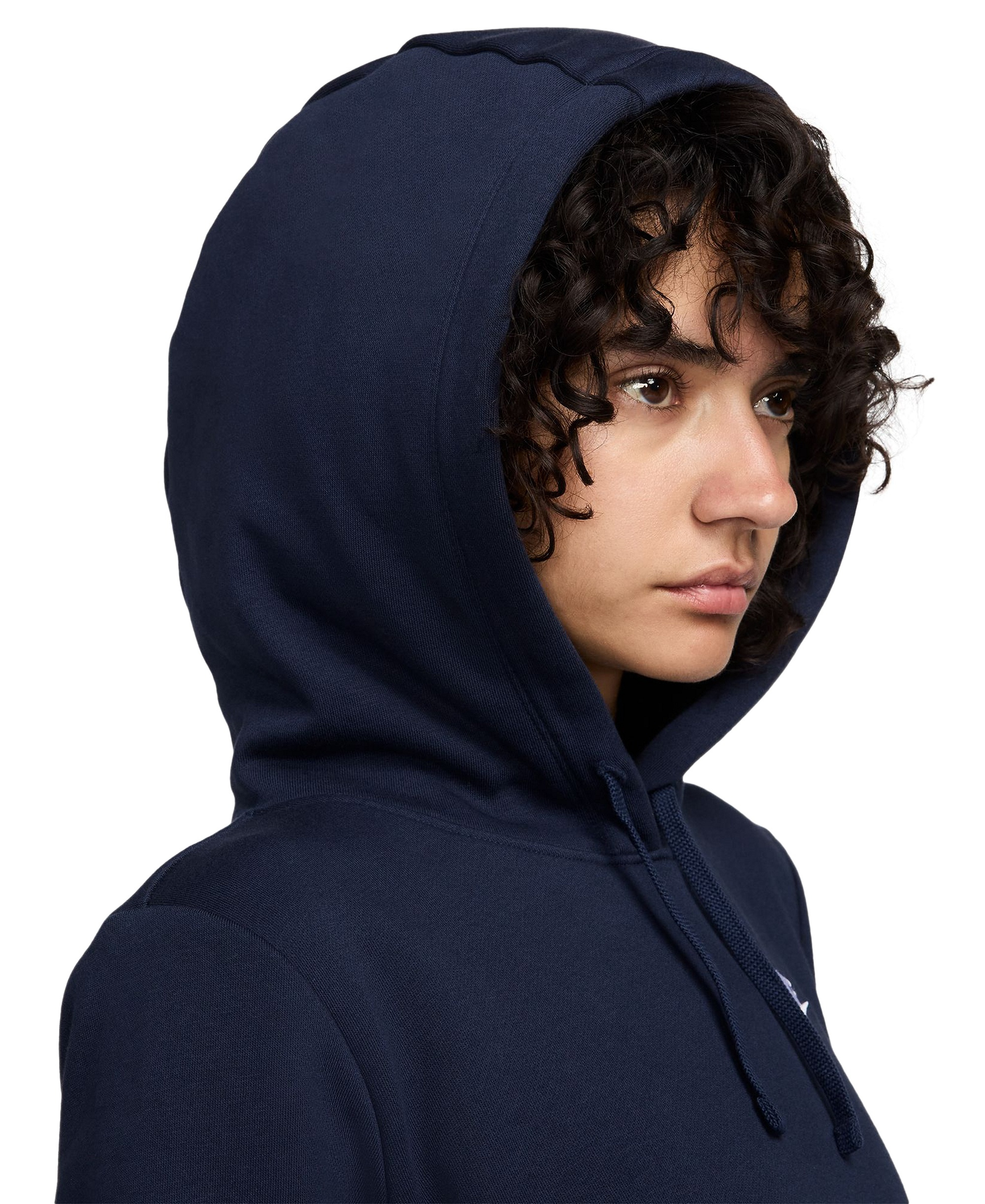 Nike Women's Sportswear Club Fleece Pullover Hoodie - Obsidian/white