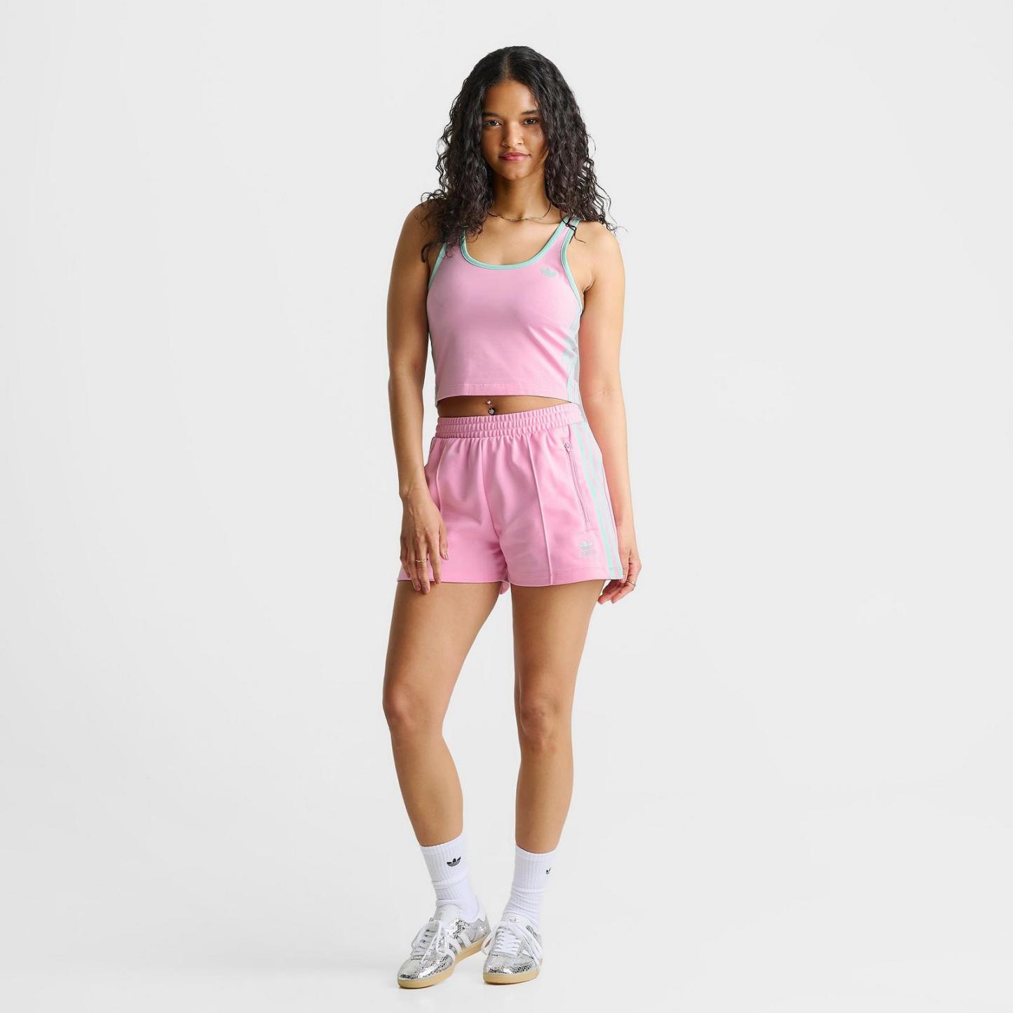 Women's adidas adicolor 3-Stripes Slim Tank Top - True Pink/Clear Mint - view 2