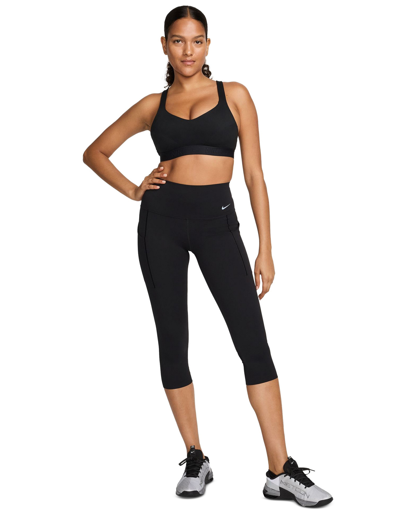 Nike Women's Indy High Support Padded Adjustable Sports Bra - Black/black/black