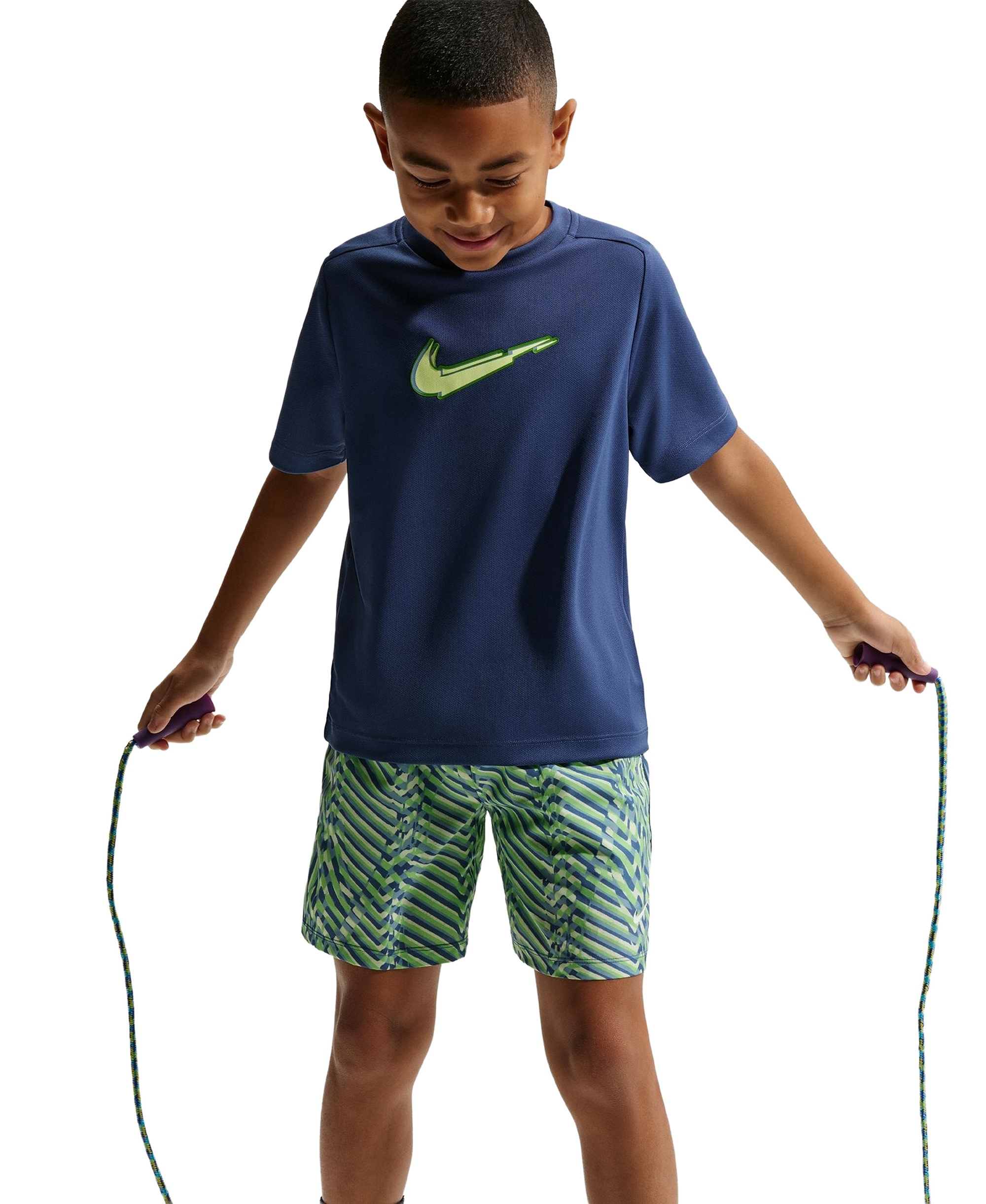 Nike Boys' 8-20 Dri-FIT Woven Training Shorts - Light Liquid Lime/Mystic Navy/White