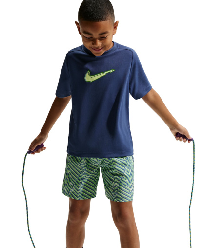 Nike Boys' 8-20 Dri-FIT Woven Training Shorts - Light Liquid Lime/Mystic Navy/White