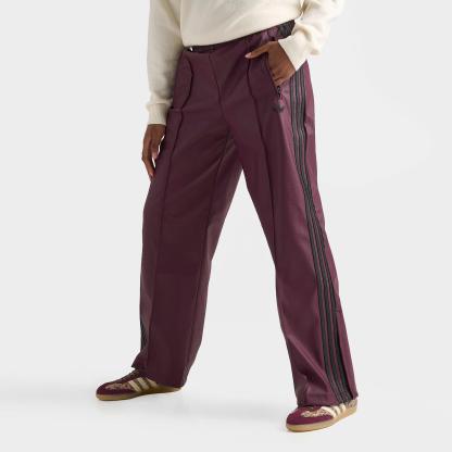 Women's adidas Originals Firebird Loose Pleather Pants - Maroon