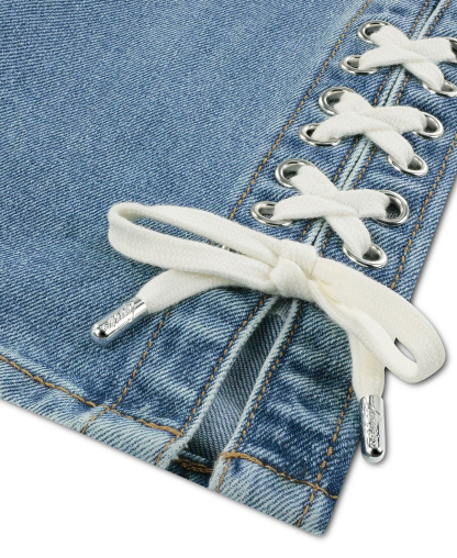 Levi's Girls' 7-16 Lace Up High-Rise Straight Jeans - Good Grades