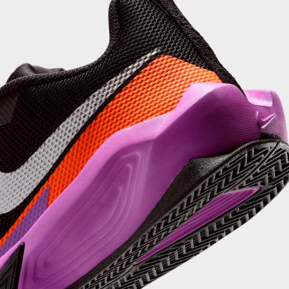 Big Kids' Nithtke S.T. Dynamite Basketball Shoes - Black/Bright Violet/Total Orange/Metallic Silver - Detail shot