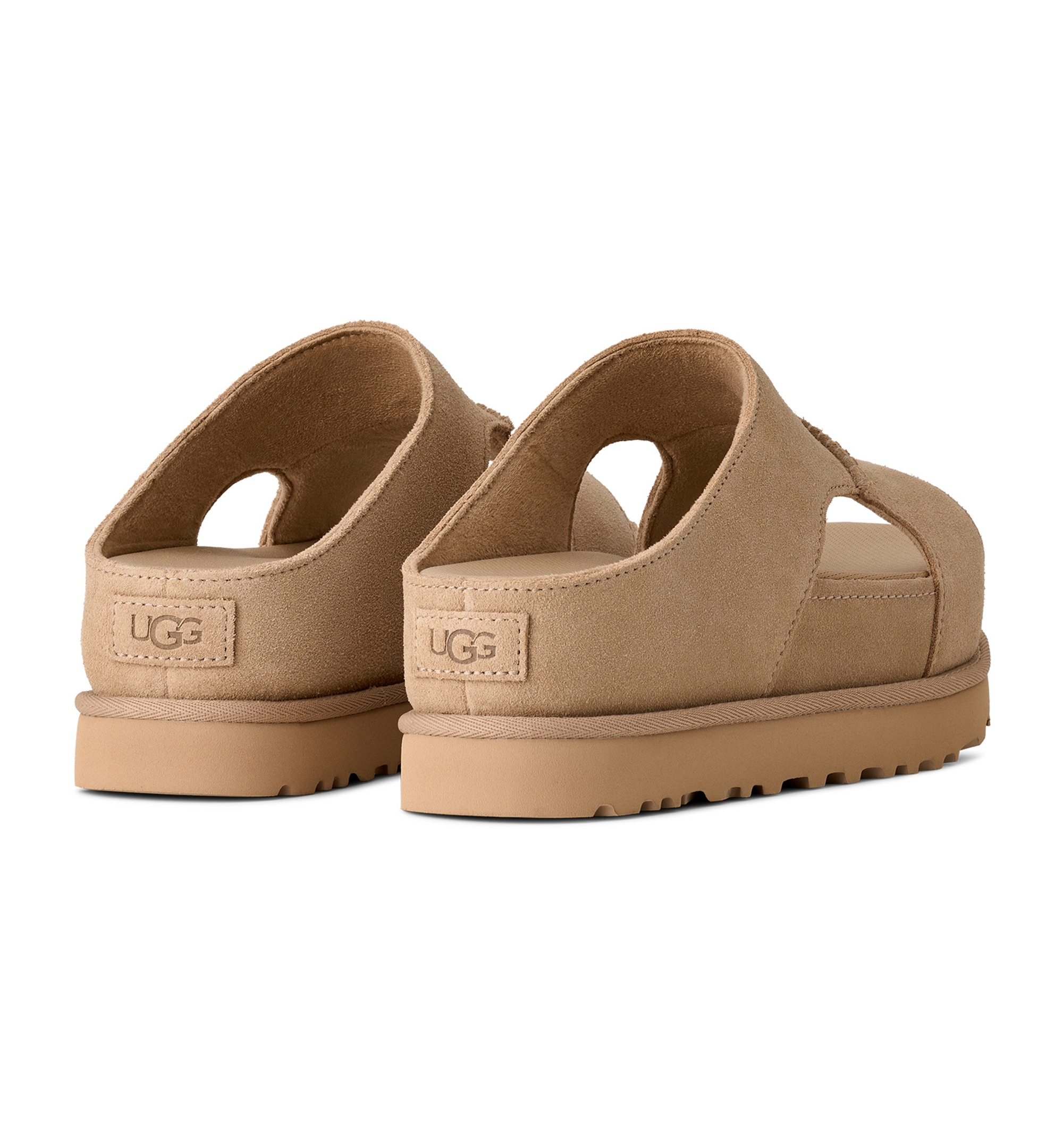 UGG® Women's Goldenstar Hi Cutout Open Toe Slide Sandals - Sand