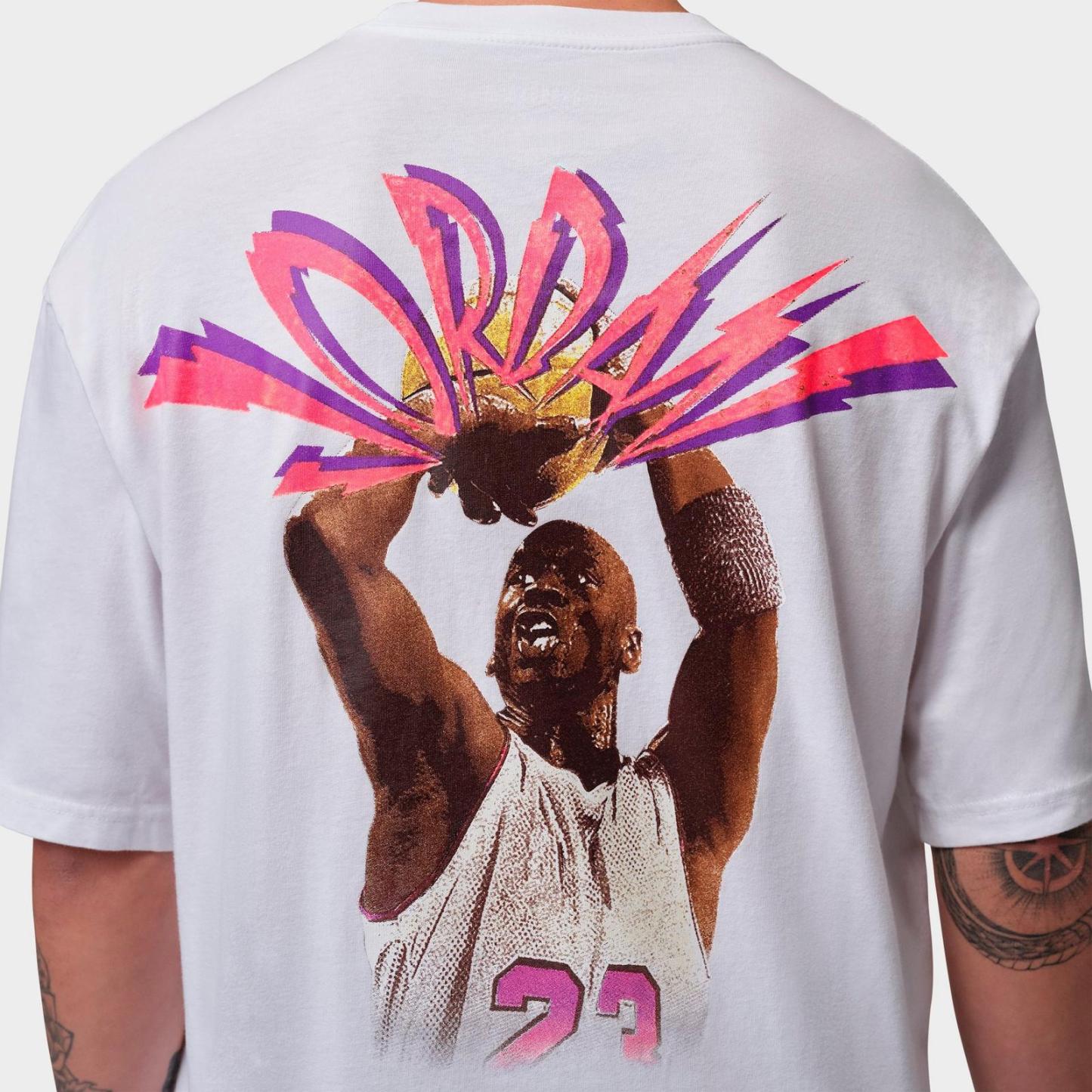 Men's Jordan Flight Retro Illustration Graphic T-Shirt - White/Black - view 5