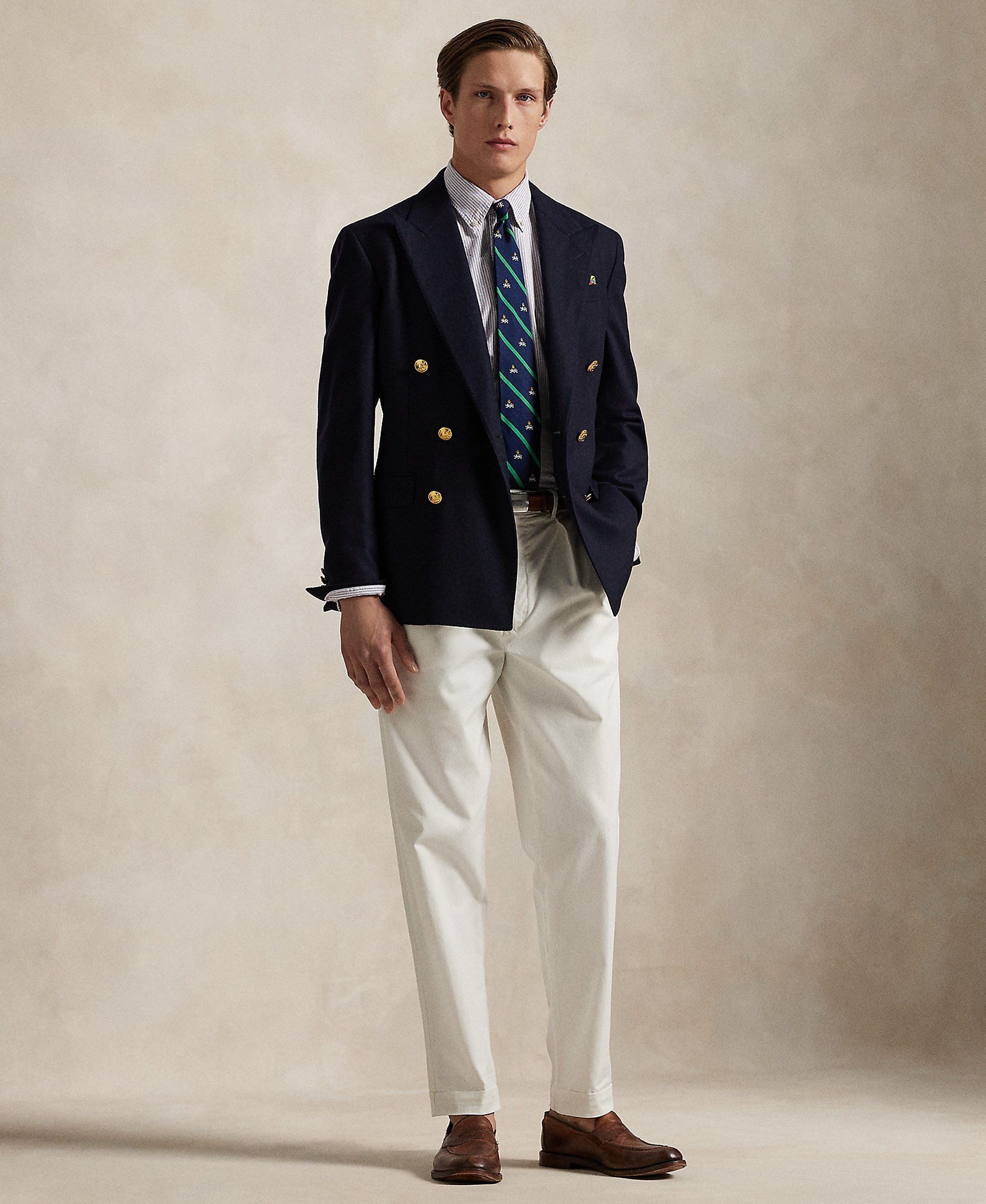Polo Ralph Lauren Men's Classic-Fit Oxford Shirt - Thistle/White Stripe