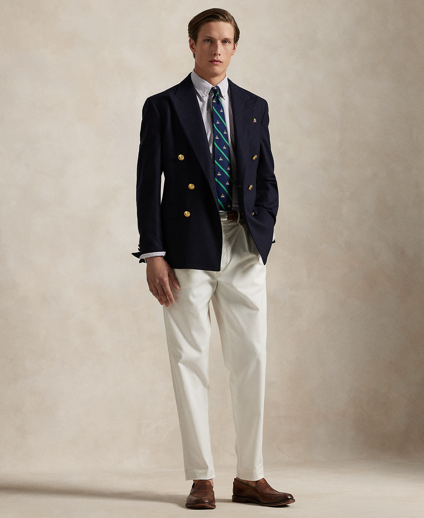 Polo Ralph Lauren Men's Classic-Fit Oxford Shirt - Thistle/White Stripe