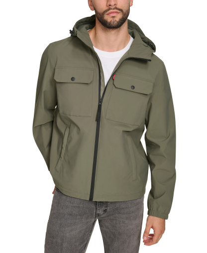 Levi's Men's Hooded Rain Jacket - Sage Green