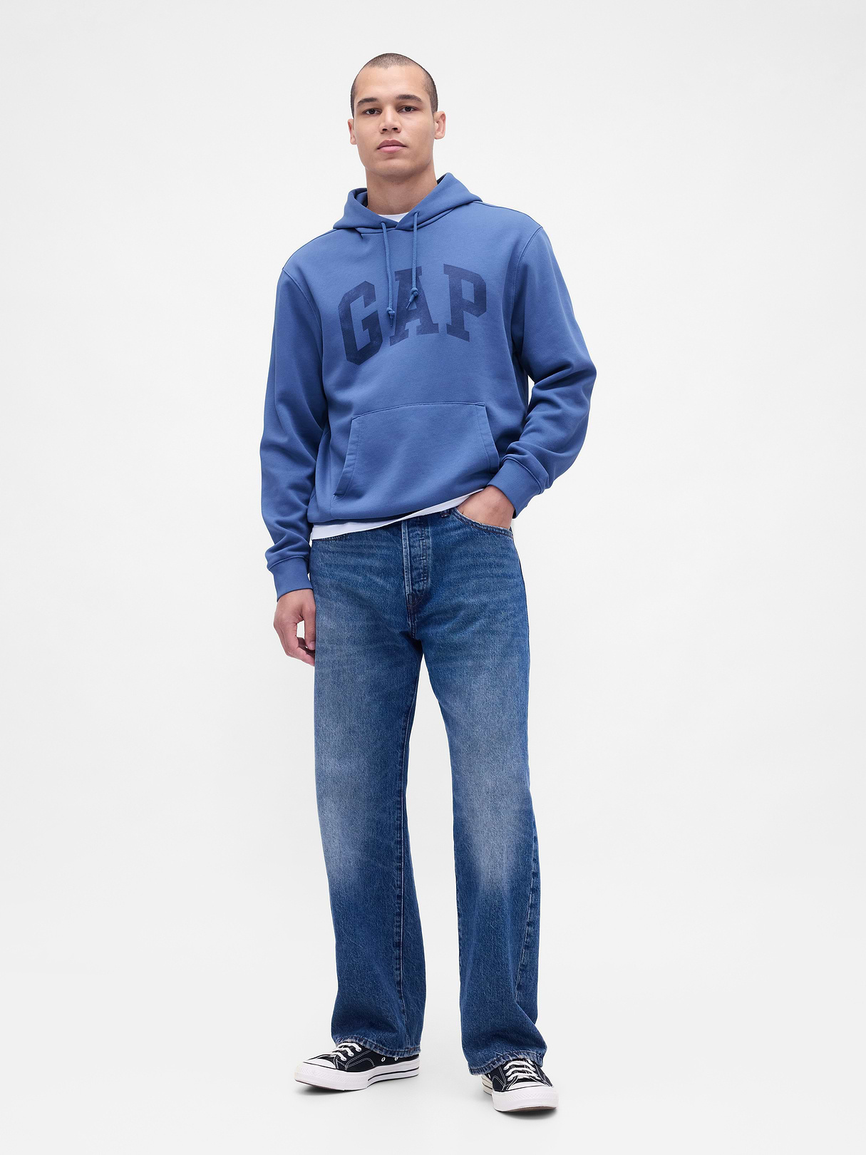 Adult VintageSoft Arch Logo Hoodie - cornflower