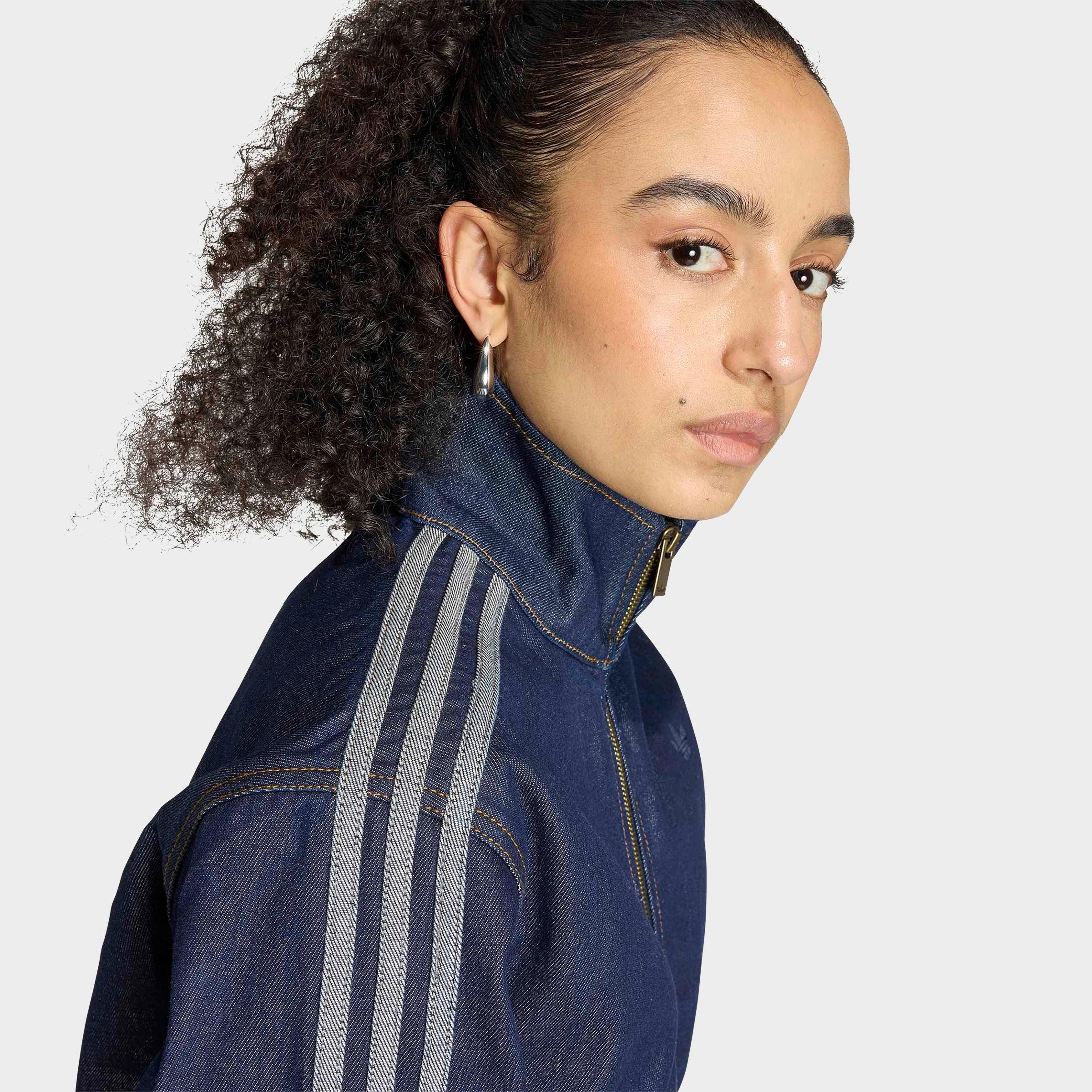 Women's adidas Originals Firebird Denim Full-Zip Track Top - Indigo Denim