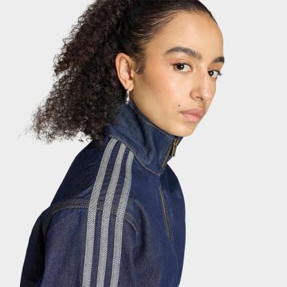 Women's adidas Originals Firebird Denim Full-Zip Track Top - Indigo Denim