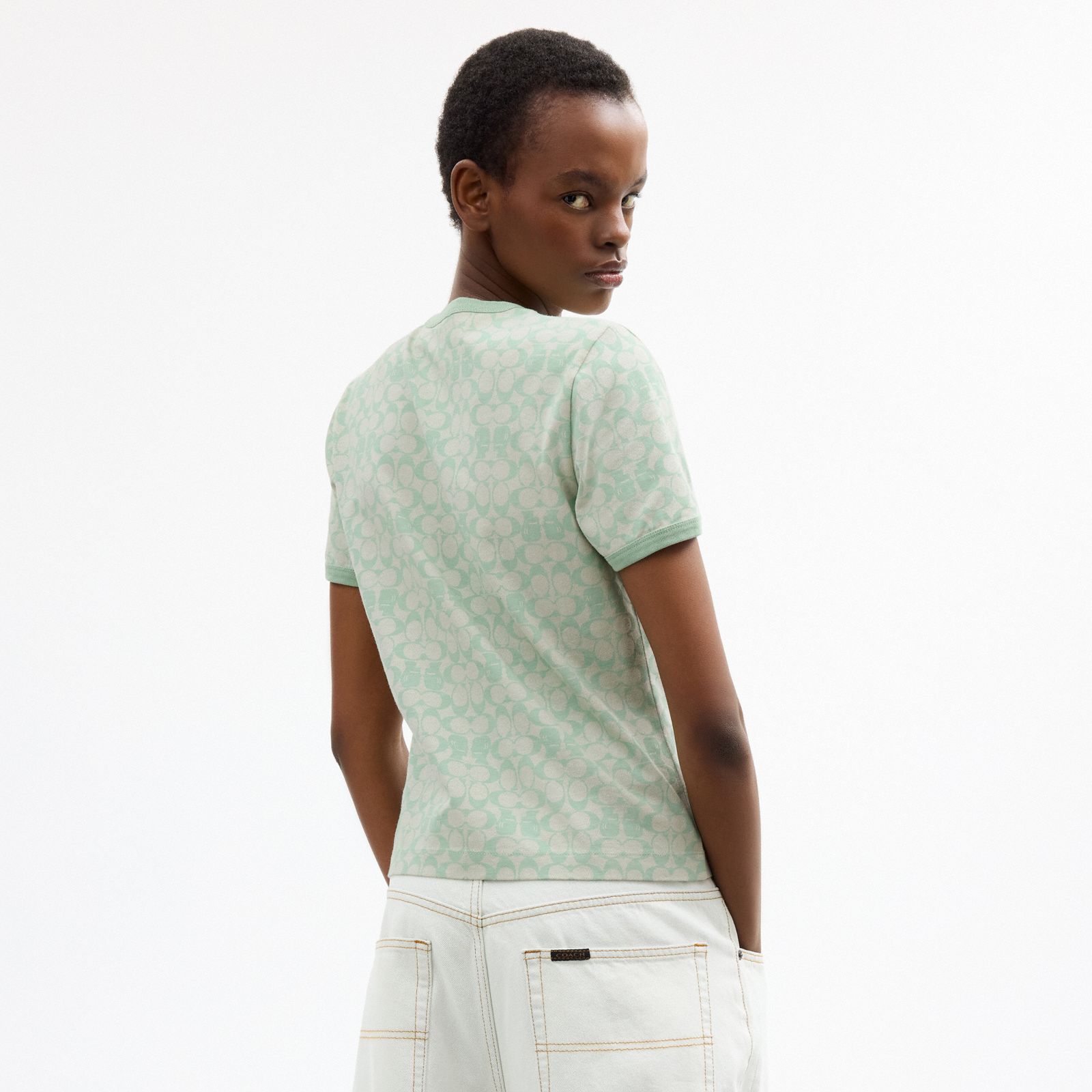 Coach | Brain Dead Signature Ringer T-Shirt - Mint - view 3