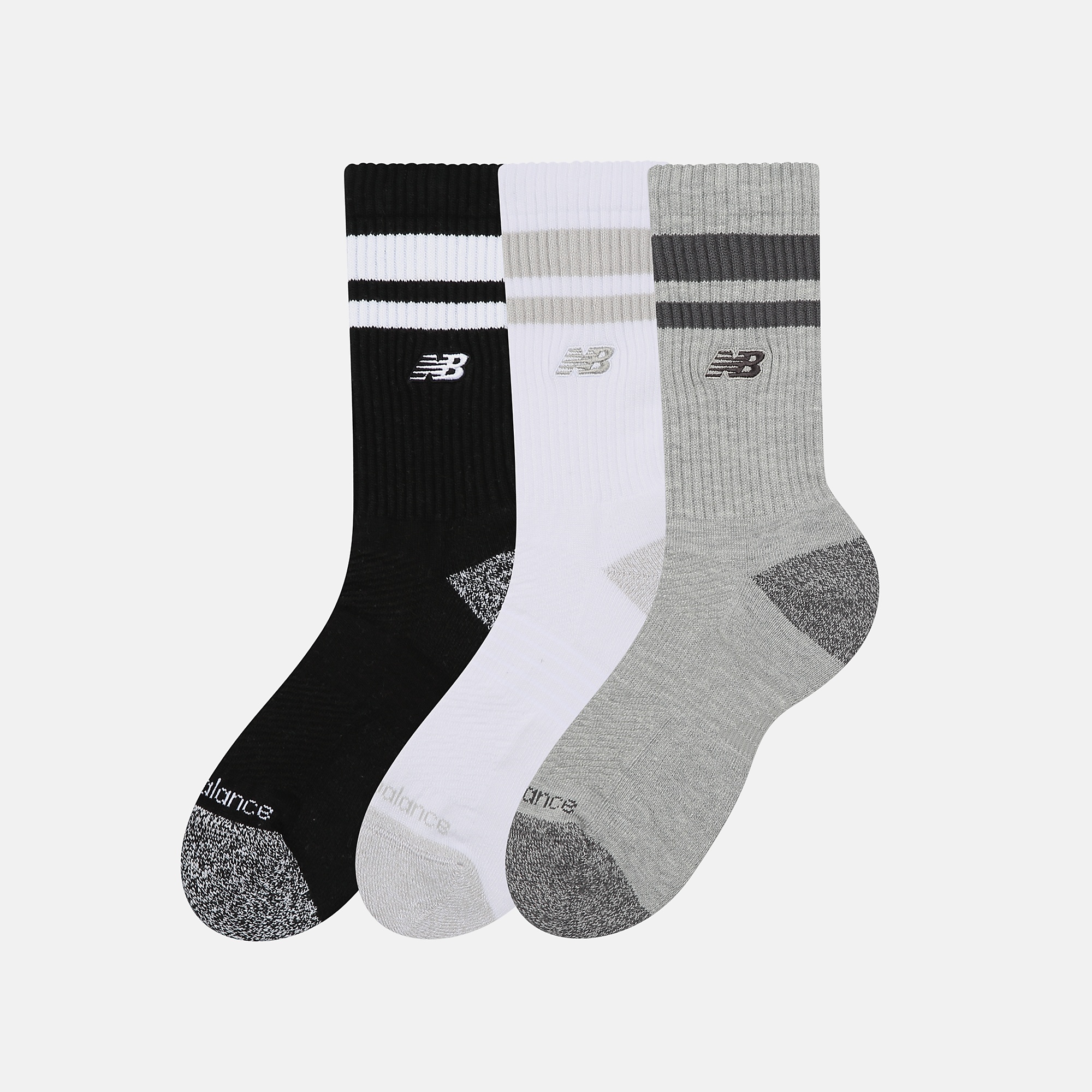 New Balance Active Premium Stripe Crew Socks 3 Pack, LAS35210AS
