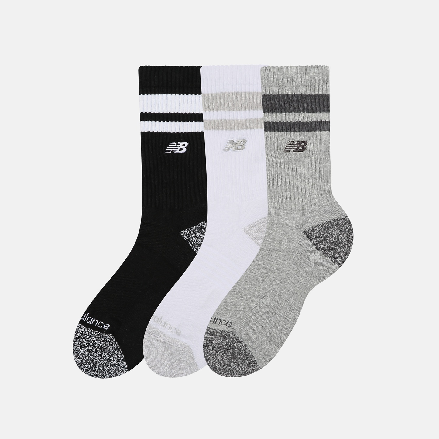 New Balance Active Premium Stripe Crew Socks 3 Pack, LAS35210AS