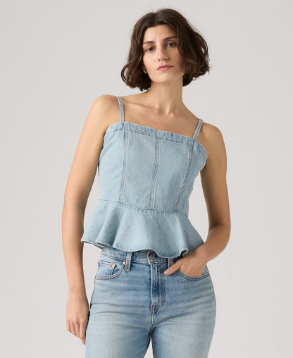 Levi's Women's Anderson Sleeveless Cotton Flounce Top - Face Value Flounce