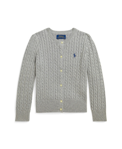 Polo Ralph Lauren Girls' 7-16 Mini-Cable Cardigan - Andover Heather/Navy