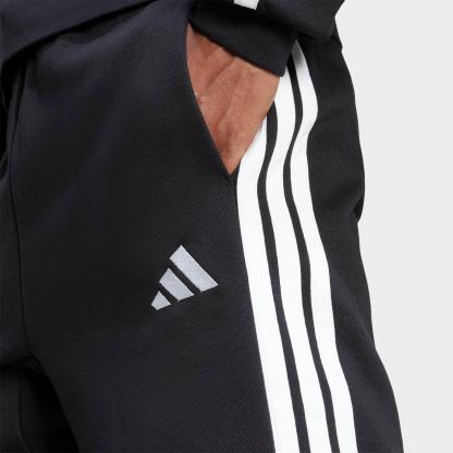 Men's adidas Essentials 3-Stripes Fleece Shorts - Black/White