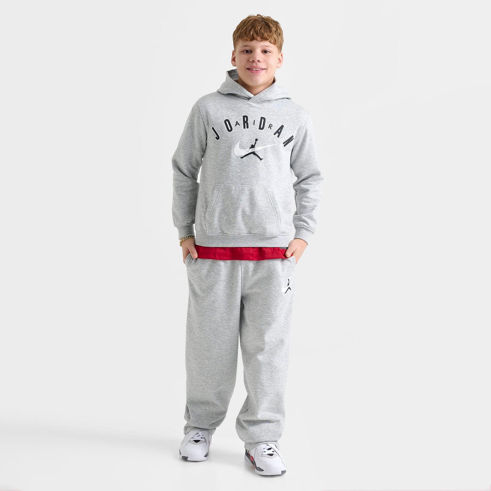 Big Kids' Jordan Swoosh Arch Fleece Sweatpants - Light Grey Heather - view 2