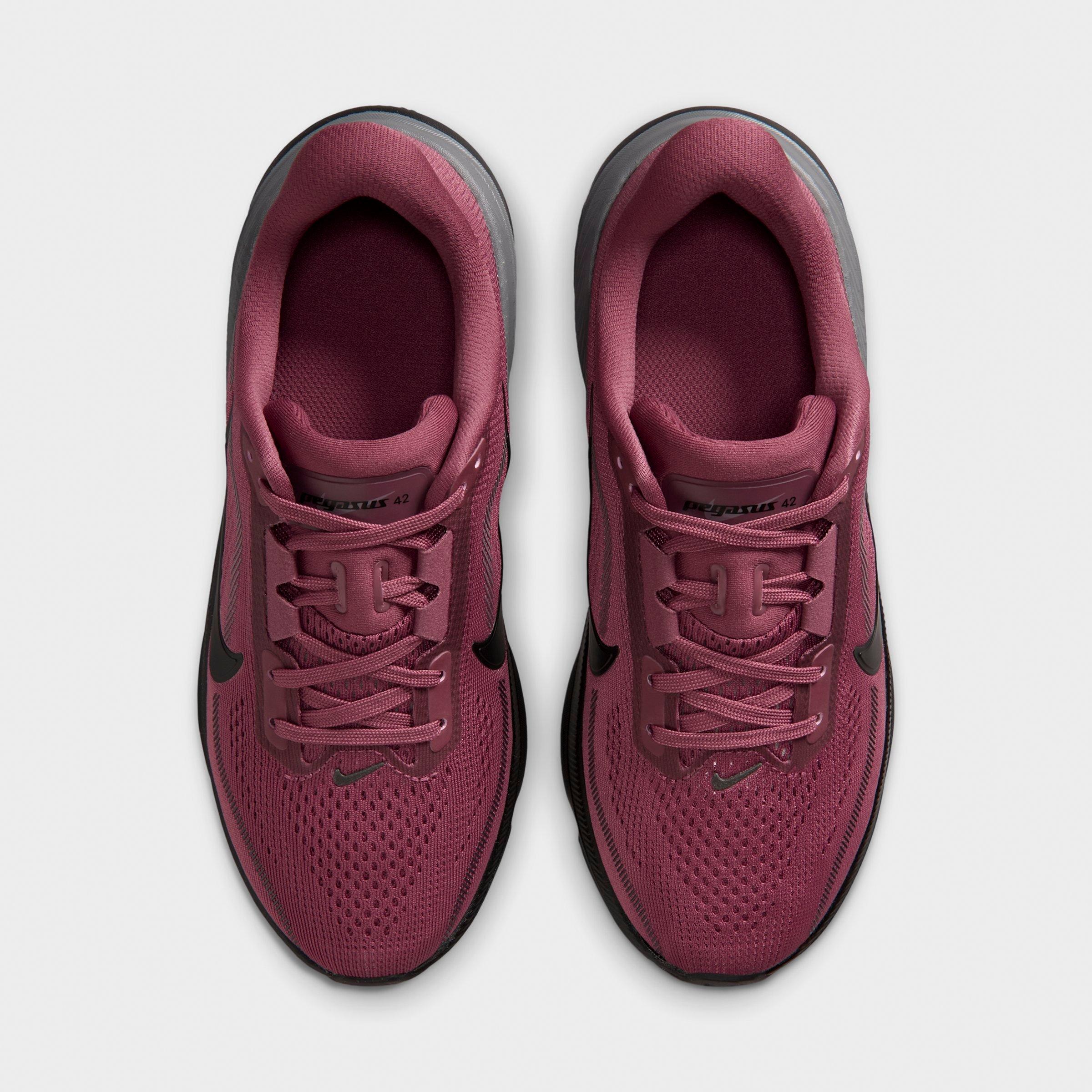 Big Kids' Nithtke Pegasus 42 Running Shoes - Pink Smoke/Gunsmoke/Black - Top view