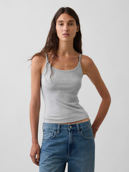 Modern Crop Cami - Light heather grey