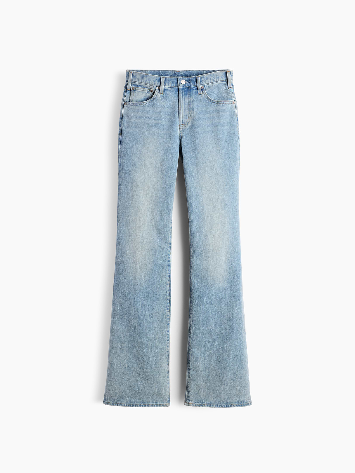 Mid Rise Relaxed Flare Jeans - Light wash