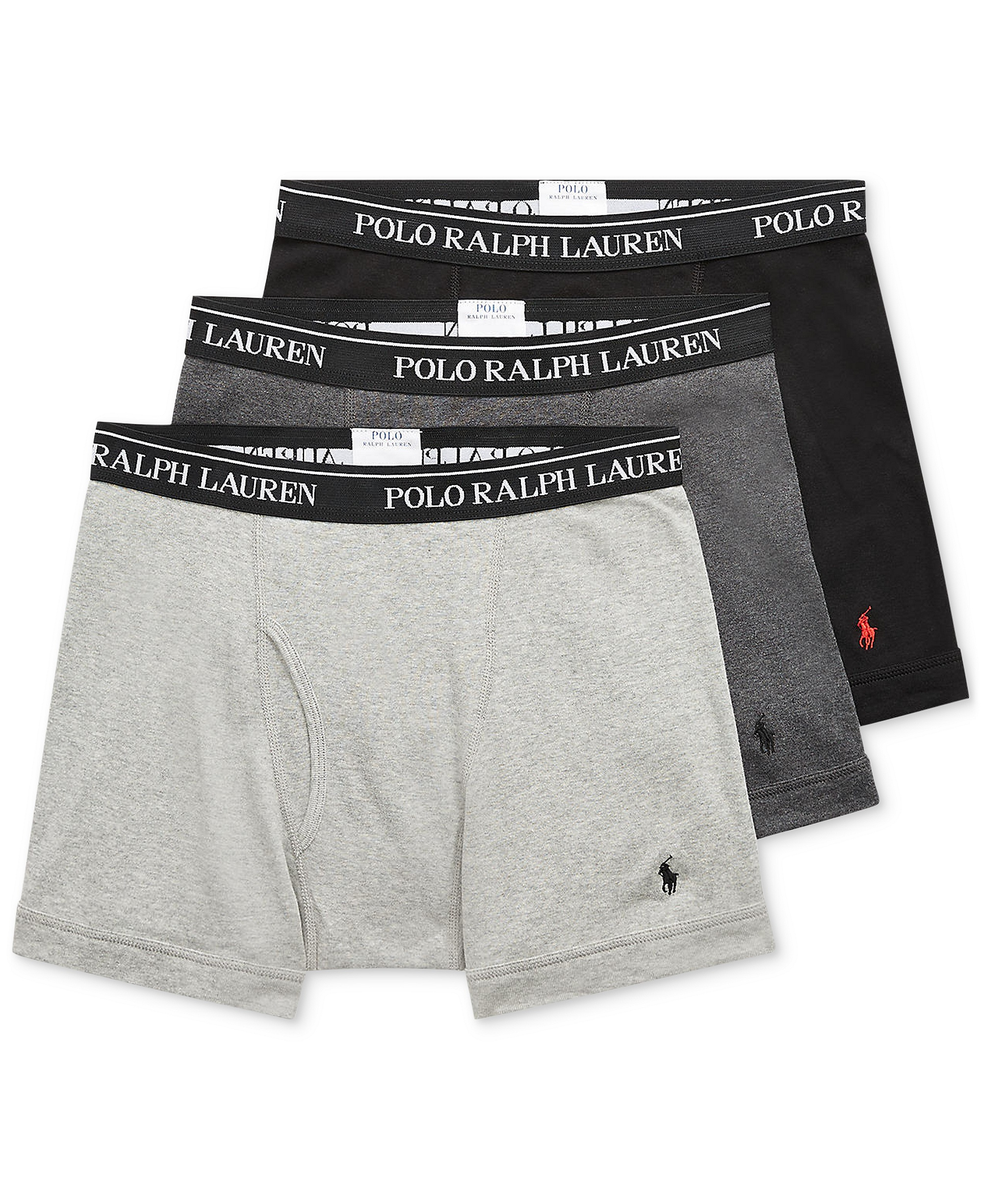 Polo Ralph Lauren Men's 3-Pack Classic Cotton Boxer Briefs - Andover / Madison / Black