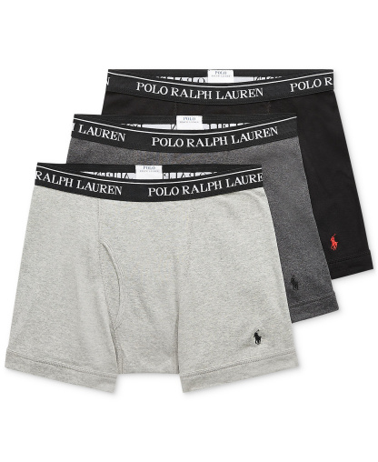 Polo Ralph Lauren Men's 3-Pack Classic Cotton Boxer Briefs - Andover / Madison / Black