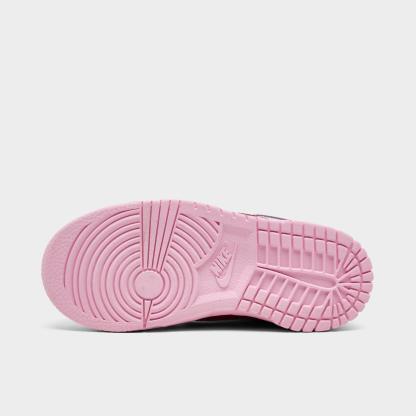 Girls' Toddler Nithtke Dunk Low Stretch Lace Casual Shoes - Pink Foam/Summit White/Light Crimson - Bottom view
