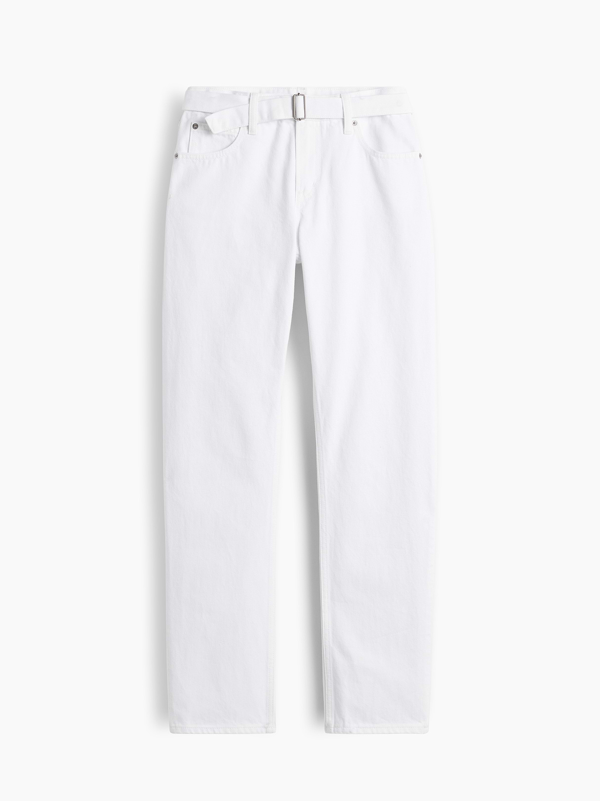 Mid Rise Straight Taper Jeans - Winter white