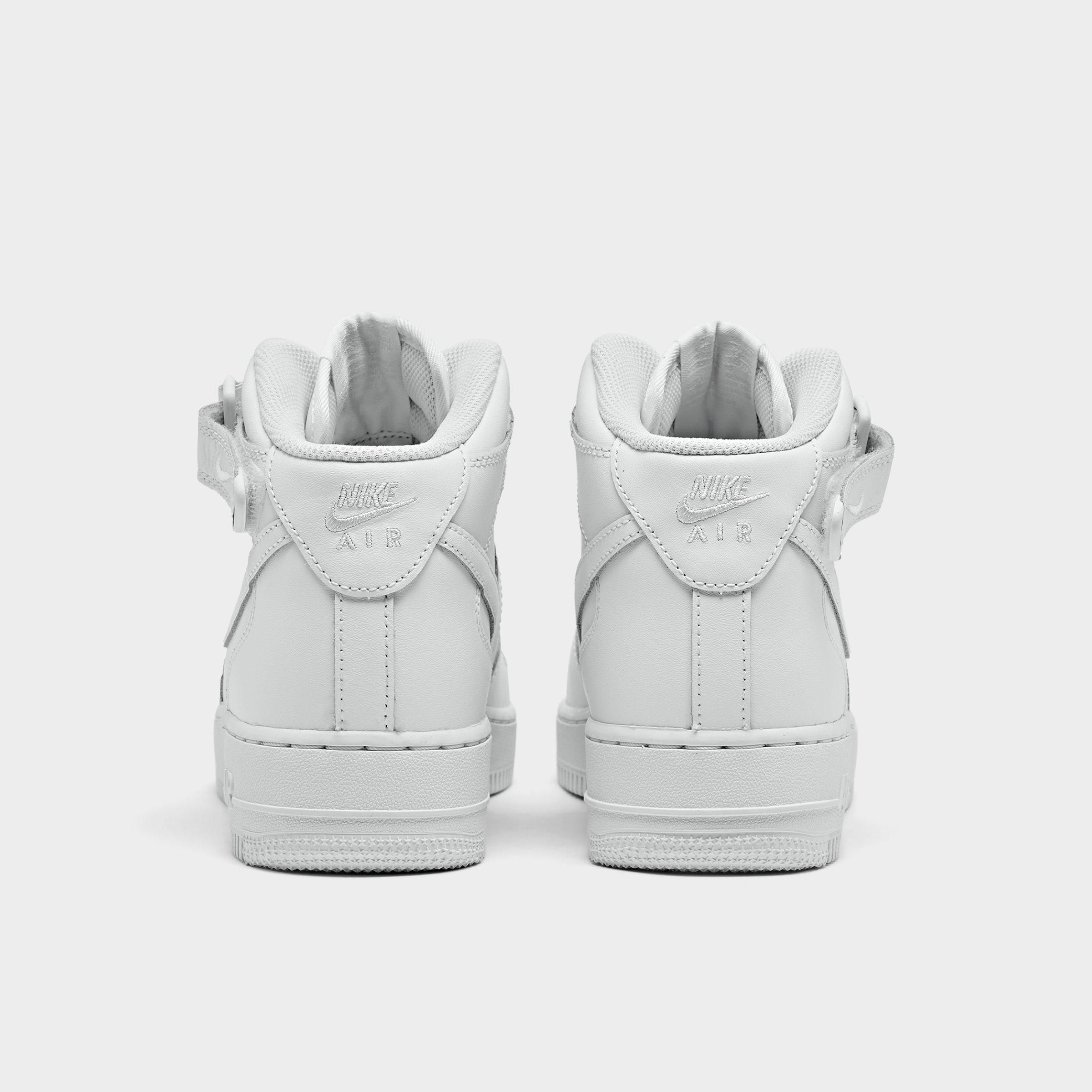 Big Kids' Nithtke Air Force 1 MId '07 LE Casual Shoes - White/White - Back view