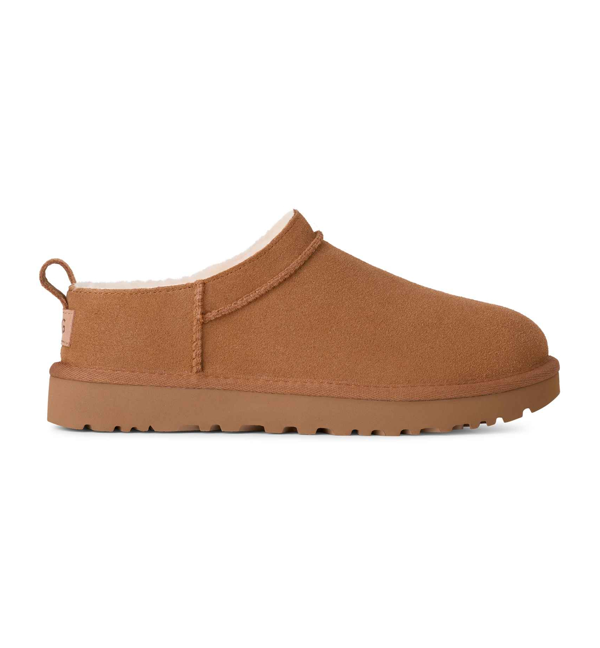 UGG® Women's Classic Micro Pull Tab Round Toe Booties - Chestnut