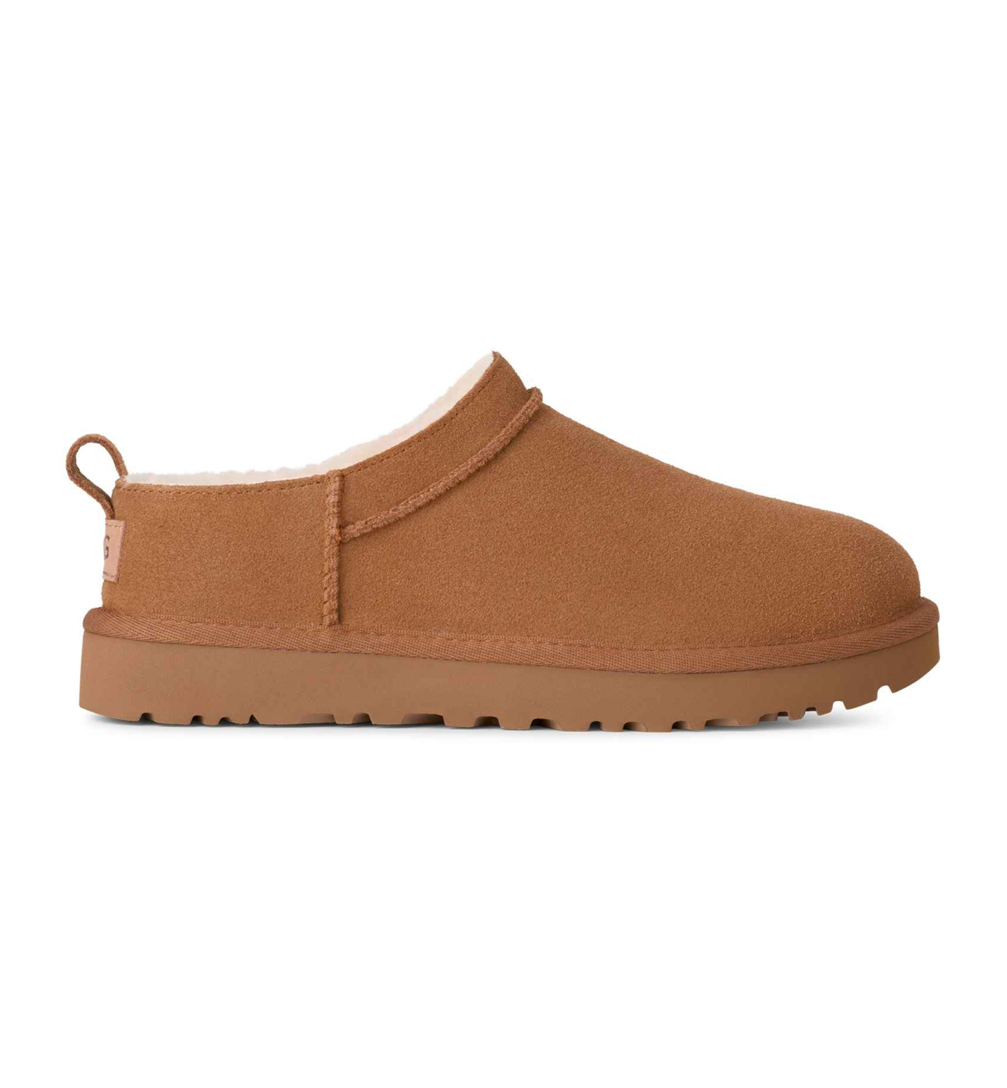 UGG® Women's Classic Micro Pull Tab Round Toe Booties - Chestnut